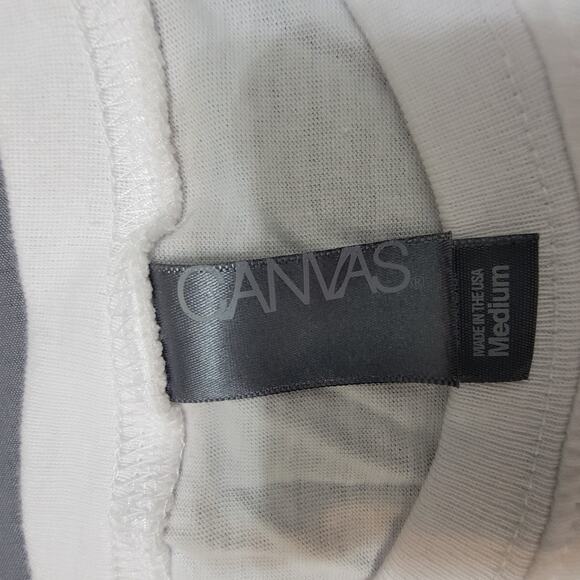 Canvas Layered Moose Graphic Tee White Gray Long Sleeve Men’s Medium - Picture 6 of 7